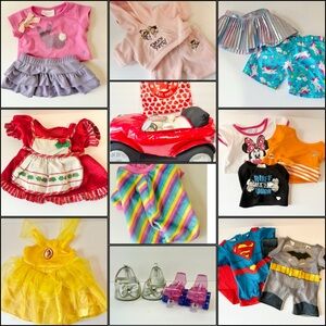 Build a Bear Workshop Convertible Car Shoes Skates Clothes Lot